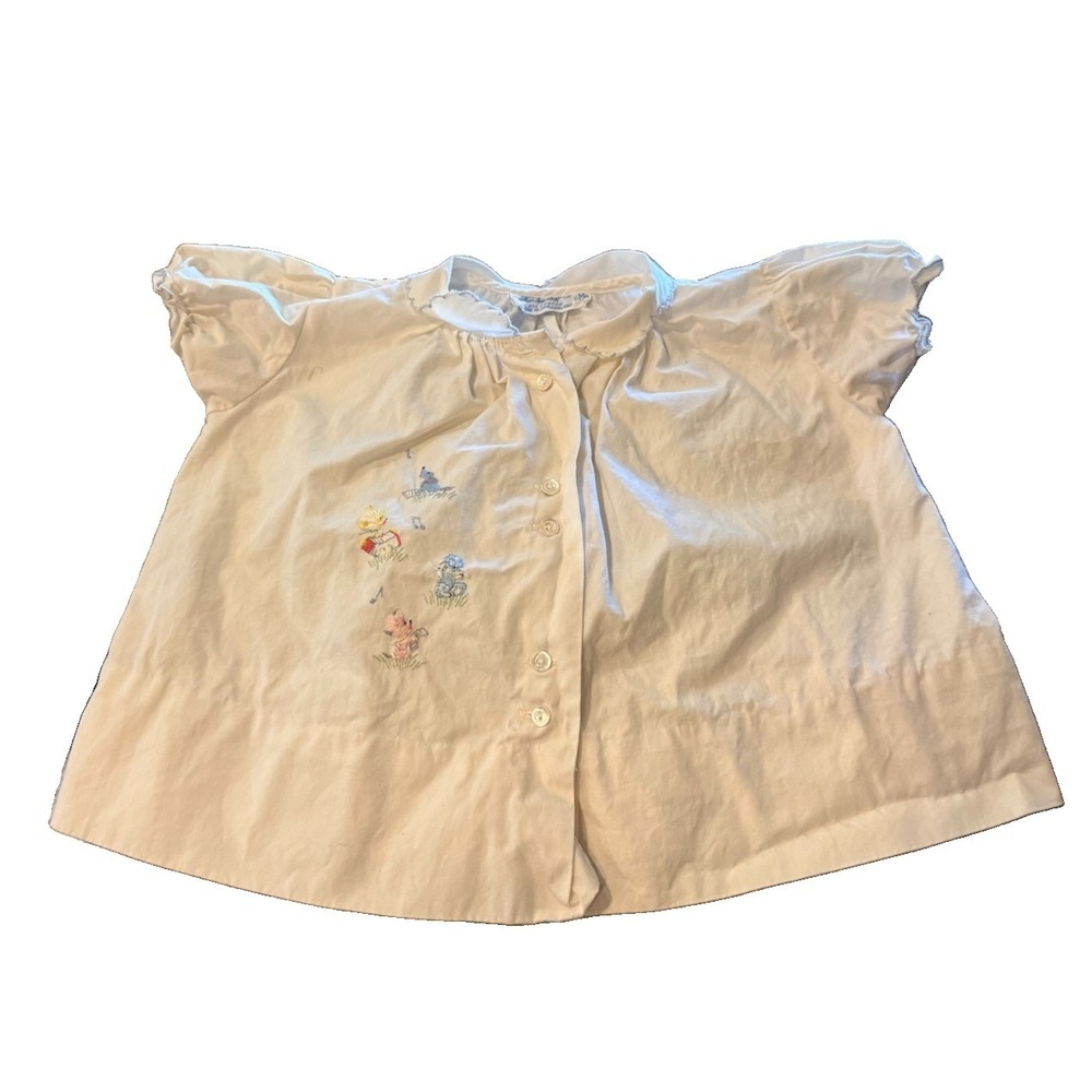 Vintage Baby Dress Nathan Krauskopf Made in Switzerland 6 Months White Blue